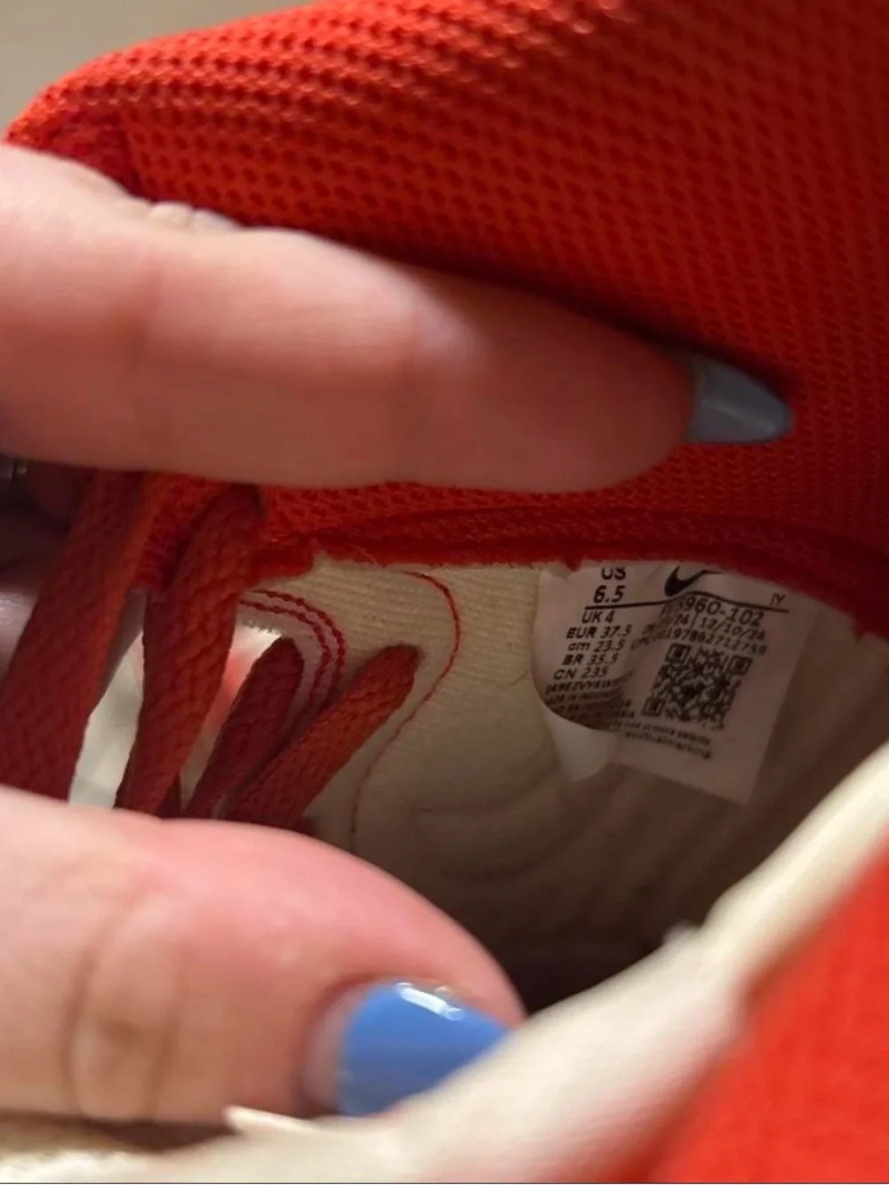 Nike Red and Cream Low-Top Sneakers
